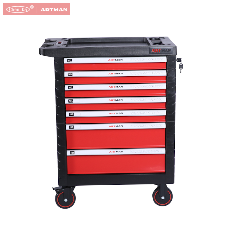 CD-3070 new design professional steel tool cabinet / tool trolley with 7 drawers