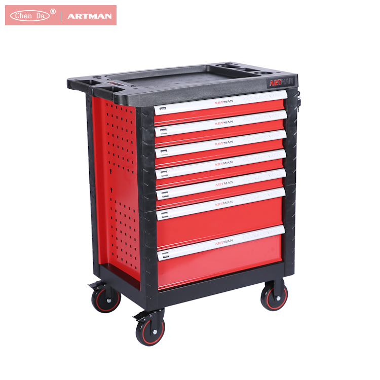 CD-3070 new design professional steel tool cabinet / tool trolley with 7 drawers
